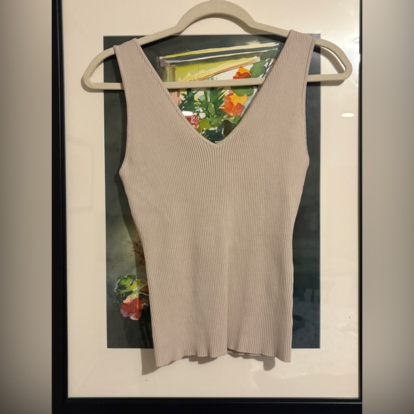 The Workshop Ribbed V-Neck Tank - Picture 3 of 13